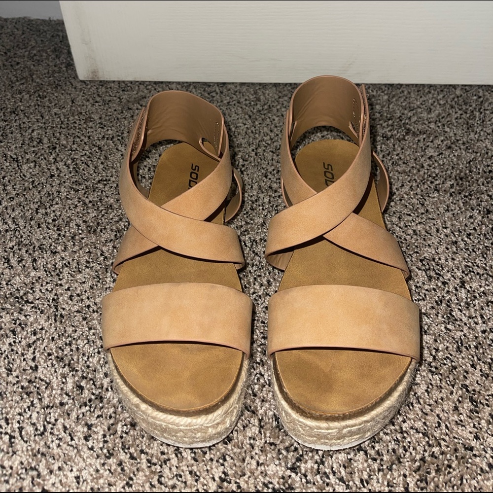 woven platform sandals